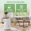 4500 Sq. Ft 50 Pint Dehumidifier for Basement, COLAZE Dehumidifiers with Drain Hose for Home Bedroom Bathroom Large Room, Auto Defrost & Full Water Alarm & 24H Timer with 1.59 Gallon Water Tank