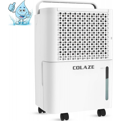 COLAZE 35 Pints 2000 Sq. Ft Dehumidifier with 6.56 ft Drain Hose, Three Colors Humidity Indicator, 24hr Timer Auto-off, Auto Defrost, Drying Clothes Dehumidifier Ideal for Home, Bathroom and Basement