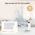 2500 Sq. Ft Dehumidifier for Basement with Drain Hose, 30pints Dehumidifier with 0.55 Gallon Water Tank and Reusable Air Filter, Auto Defrost & Full Water Alarm & 24H Timer with wheels and handles, Ideal for Bedroom Bathroom Large Room Basements