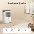 2500 Sq. Ft Dehumidifier for Basement with Drain Hose, 30pints Dehumidifier with 0.55 Gallon Water Tank and Reusable Air Filter, Auto Defrost & Full Water Alarm & 24H Timer with wheels and handles, Ideal for Bedroom Bathroom Large Room Basements