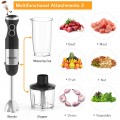 【5-in-1】800W Immersion Hand Blender for Sauces, Smoothies, Soups